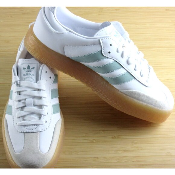 Adidas Women's Sambae Sneakers Cloud White Wonder Blue Gum Sizes NIB JP5609 - Picture 4 of 7